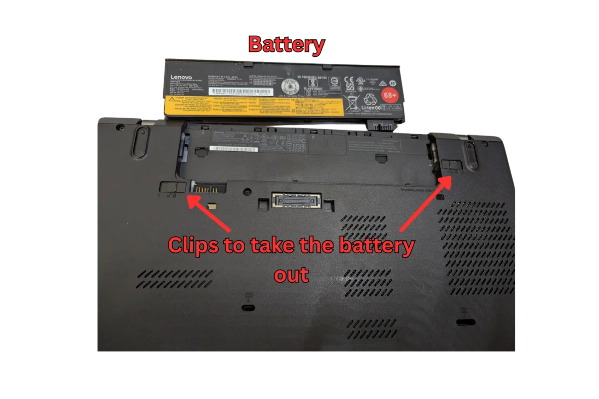 An image of a battery with the clips to remove it